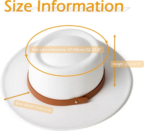 Vista 4 de EOGIMI Sombrero de pastel de cerdo flexible estilo Fedora de ala ancha con hebilla de cinturón