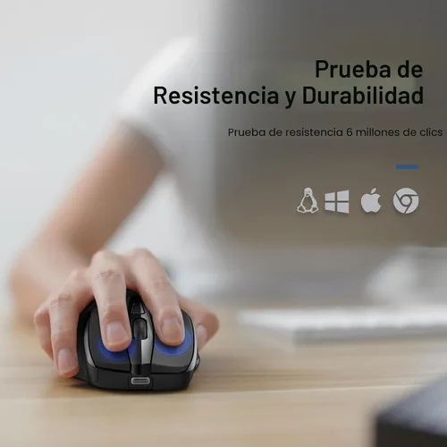 Vista 7 de TeckNet Pro M003 mouse inalámbrico, Negro