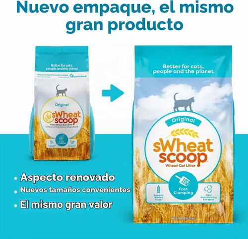 Vista 3 de swheat Scoop fast-clumping all-natural Aserrín para gatos