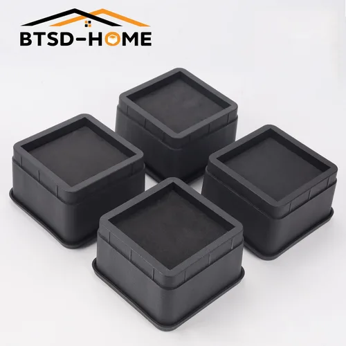 Vista 3 de BTSD-home Elevadores de cama de 2 o 4 pulgadas, resistentes, apilables, elevadores de muebles para sofá, mesa, silla, cama, bloques de elevadores