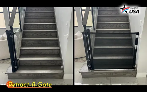 Vista 2 de Puerta retráctil bebé seguridad Retract-A-Gate, Negro