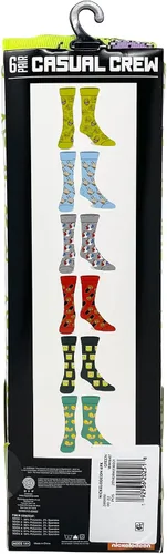 Vista 3 de Nickelodeon Characters Rugrats Spongebob Rocko Ren Stimpy - Calcetines para hombre, paquete de 6 pares, Multi