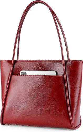 Vista 9 de Blofinche Carteras de Cuero Genuino para Mujeres Bolso Tote Grande de Hombro Bolso Vintage Real Grace para Trabajo Damas Laptop Viaje