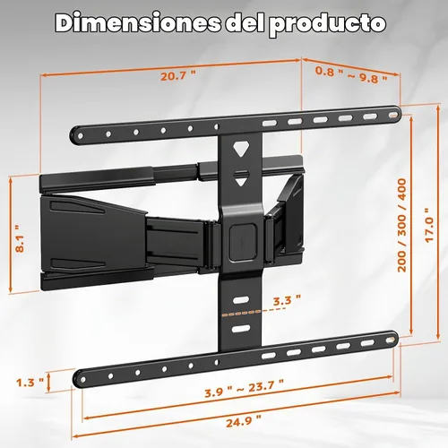 Vista 7 de PUTORSEN Soporte de pared ultra delgado para la mayoría de televisores