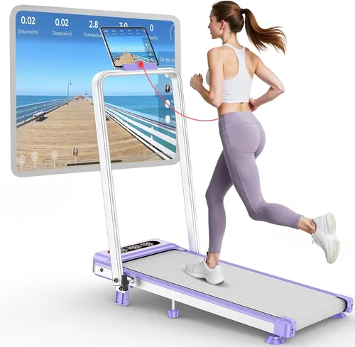 Vista 9 de Almohadilla para caminar con 12% de inclinación/barra de mango de altura ajustable, almohadilla para caminar mejorada de 3.5 HP con barra de asa