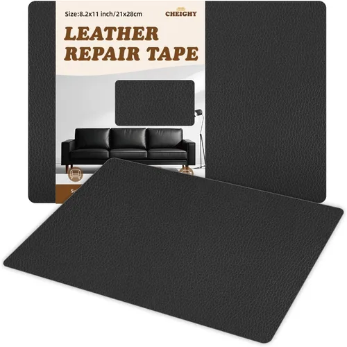 Vista 23 de Parche de reparación de cuero para sofás, kit de cinta de reparación de cuero autoadhesiva para muebles, sofás, asientos de automóvil, sillas, Beige