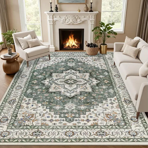 Vista 19 de Alfombras de área de 2x3 para sala de estar: alfombra vintage Beige