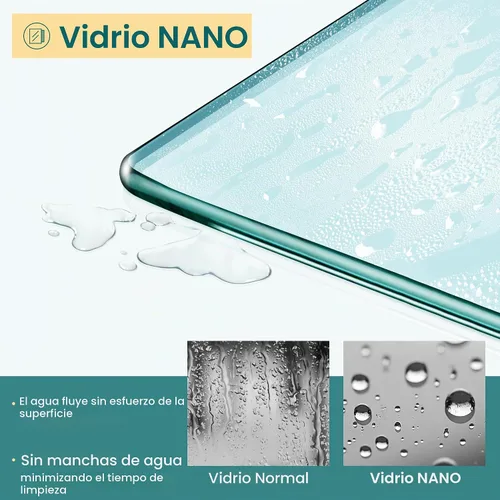 Vista 2 de ELEGANT Puerta de ducha deslizante sin marco de 44-48 pulgadas de ancho x Níquel cepillado