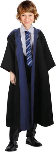 Vista 4 de Disfraz escolar de mago para niños bata de mago prestigio con capucha capa para Halloween cosplay disfraz de bruja