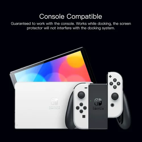 Vista 7 de MAEXUS Switch OLED, protector de pantalla de vidrio templado, protector de pantalla transparente HD para Nintendo Switch OLED, antihuellas