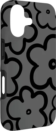 Vista 3 de Cute Flower Pattern Wildflower Charcoal Grey Black Floral Case for iPhone 17