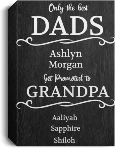 Vista 9 de Orgulloso papá y abuelo, regalo para padres personalizado con nombre, regalo del día del padre para papá, lienzo para papá, regalo para papá regalos