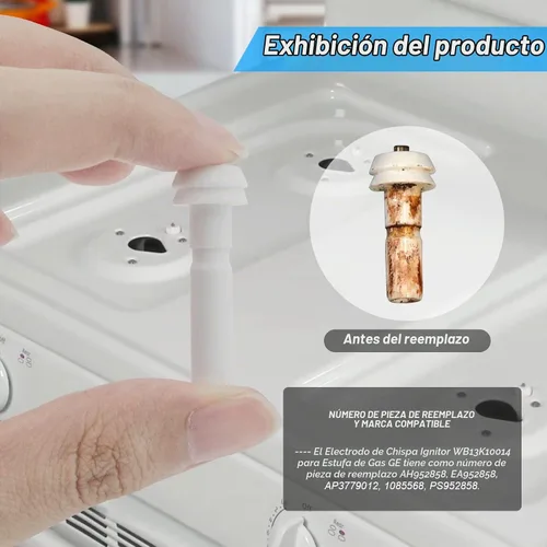 Vista 5 de (4 unidades) Gas Range Oven Spark Electrodo Encendedor - para GE WB13K10014 AP3779012 1085568