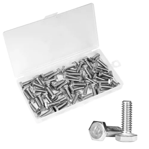 Vista 10 de 30 tornillos hexagonales de 1/4-20 x 1-1/4 pulgadas, tornillos de cabeza hexagonal de 1/4 a 20, acero inoxidable 304, accionamiento hexagonal