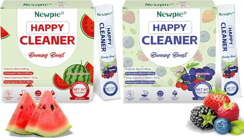 Vista 8 de Newpie Superfoods Happy Cleaner - Polvo probiótico y probiótico con sabor a sandía, fibra orgánica, sin azúcar, salud intestinal, antioxidante