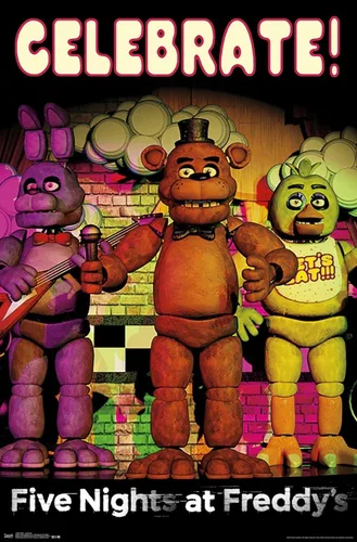 Vista 17 de Trends International Póster de pared de Five Nights at Freddy's - Celebrar la pared, 14.725 x 22.375 pulgadas, versión enmarcada de madera