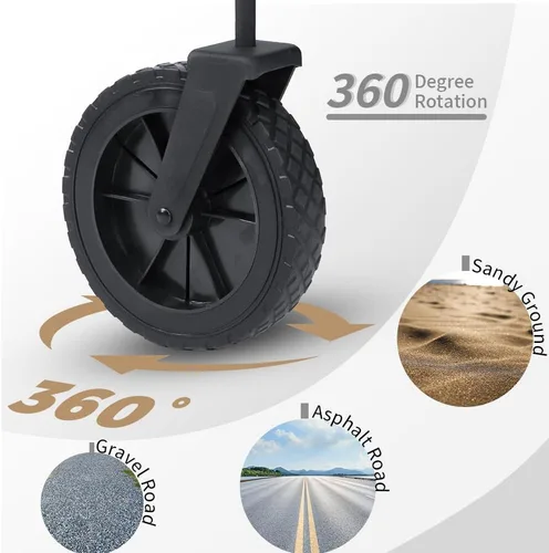 Vista 9 de Whitsunday Carro plegable de dos pisos con portón trasero, carrito plegable resistente con ruedas, vagón de playa para camping, deportes, compras