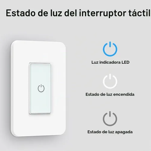 Vista 6 de Nexete Interruptor de luz inteligente, interruptor táctil de un solo polo Wi-Fi de 2.4 GHz, control de voz con temporizador y aplicación Smart Life