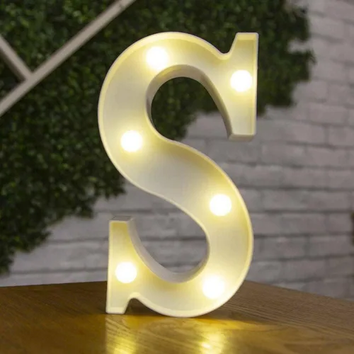 Vista 21 de anso Letras LED del alfabeto con números iluminados, letras de plástico blanco, decoración de pie de la A a la Z 0 ~ 9 (rosa corazón)