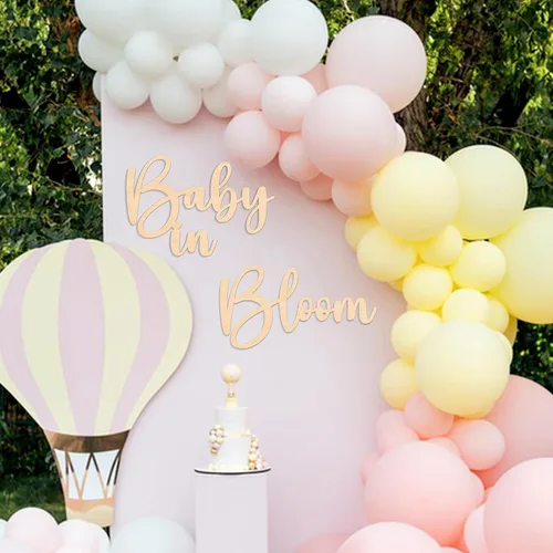 Vista 6 de Baby in Bloom - Decoraciones de madera para baby shower, letrero de madera para decoración de pared de bricolaje, telón de fondo de revelación
