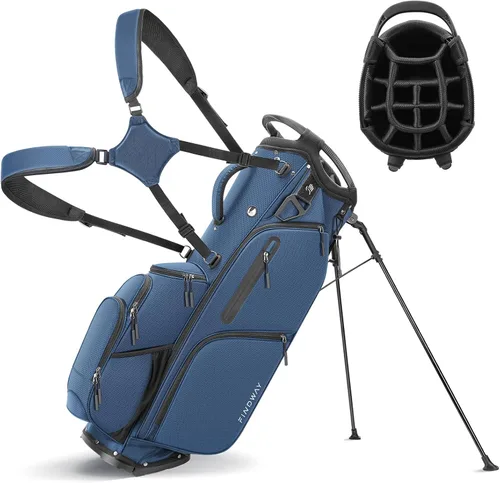 Vista 9 de Findway Bolsa de golf de 14 vías [espacio generoso mejorado] Bolsa de golf ligera con soporte, bolsa de golf duradera con doble correa acolchada