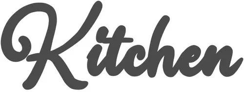 Vista 7 de Cursive Kitchen Text - Calcomanía de vinilo para pared, color negro (11 pulgadas)