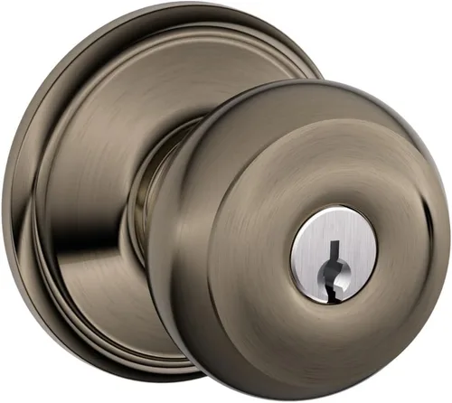 Vista 49 de SCHLAGE F10 GEO 716 Pomo de Puerta Georgiano, Cerradura de Paso para Pasillo y Armario, Bronce Envejecido (Paquete de 4)