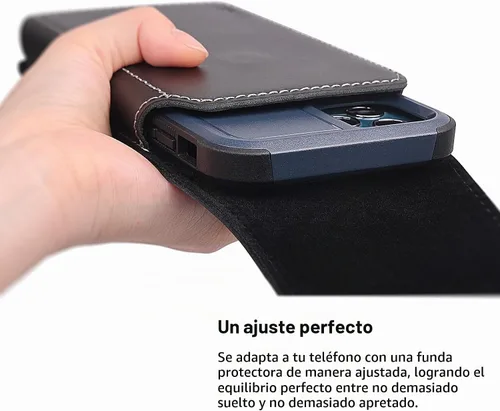 Vista 3 de ykooe Funda de cuero genuino para teléfono compatible con iPhone 16/15/14/13/12 Pro Max & Plus, 17 modelos Air, Galaxy S24/S23/S21 FE - Clip