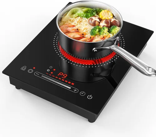 Vista 10 de Placa de cocina eléctrica, integrada y de encimera de 2 quemadores eléctricos para cocinar, 2400W 110V, 11 configuraciones de potencia, temporizador