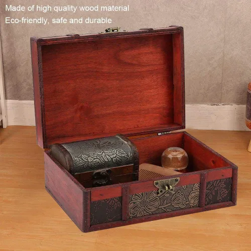 Vista 7 de Caja de almacenamiento de madera vintage organizador de joyas de libro de gran tamaño(1)