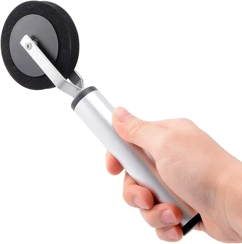 Vista 5 de NEWISHTOOL - Herramienta de aplicación de vinilo con rodillo de esponja de 0.472 in Slim Edge, Single Wheel, Aluminum Handle, Soft Foam Seam Roll