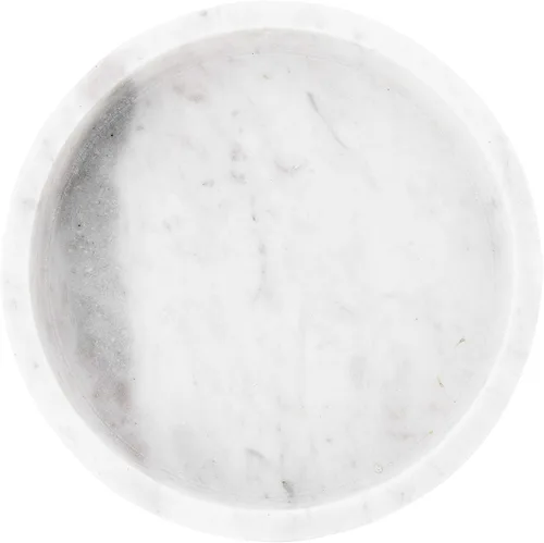 Vista 5 de Creative Co-Op Bandeja de mármol tallada redonda minimalista o tablero de embutidos, blanco