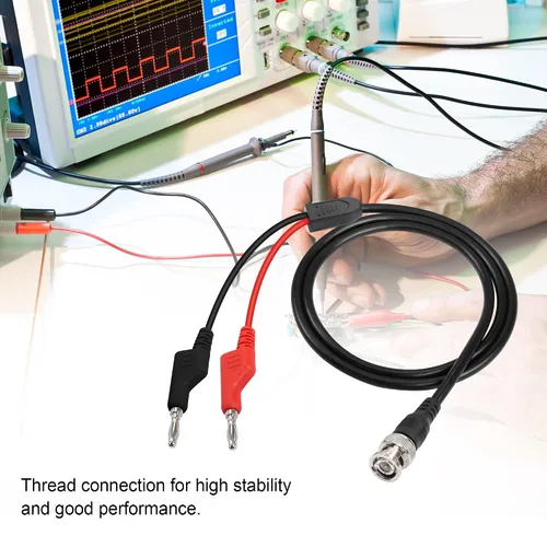 Vista 2 de Cable coaxial de la ventaja de la ventaja de la prueba del enchufe del plátano dual apilable del varón de 4.2Ft BNC para el osciloscopio