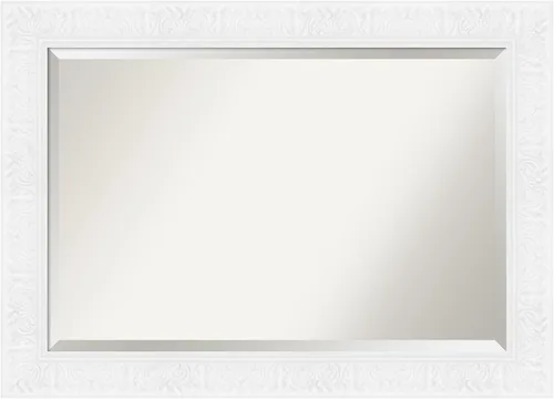 Vista 78 de Amanti Art - Espejo de baño blanco para sobre lavabo, espejo de tocador rectangular blanco de 35x45 para gabinete, marco moderno extragrande, se