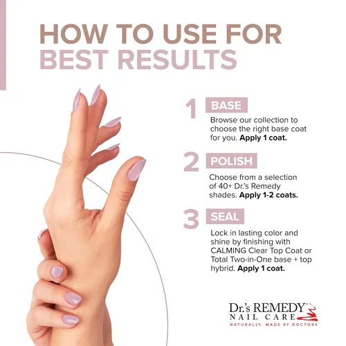 Vista 6 de Dr's Remedy - Esmalte de uñas enriquecido: no tóxico, totalmente natural y orgánico - Formulado por médicos: fortalece, restaura, cura y protege