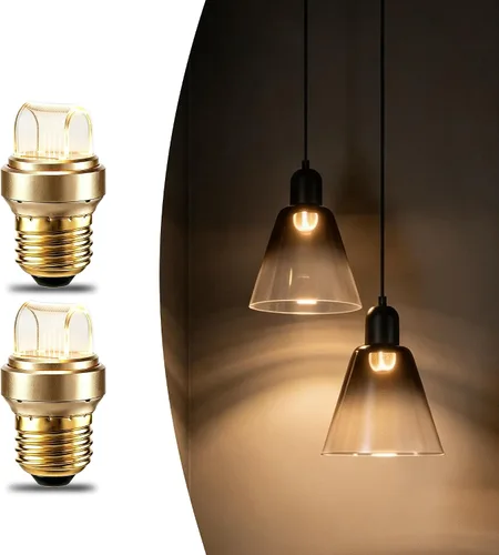 Vista 11 de Bombilla Edison regulable E26 Vintage Round LED Light Low Lumen Ámbar G80