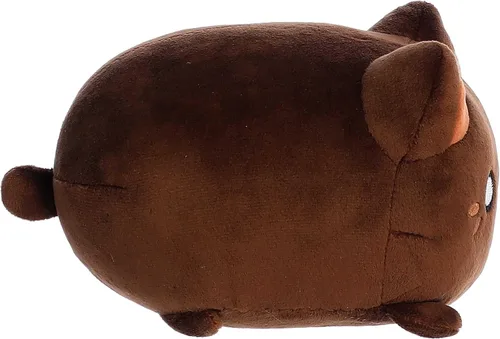 Vista 3 de Aurora® Enchanting Tasty Peach® Kona Coffee Meowchi - Animal de peluche - Diseño brillante y colorido - Peluche Showpiece - Marrón 7 pulgadas