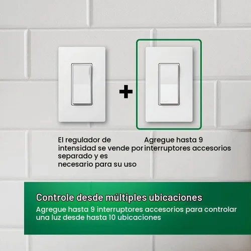 Vista 4 de Lutron Sunnata Interruptor accesorio de encendido/apagado, solo para uso con reguladores LED+ Sunnata, ST-AS-BL, Negro