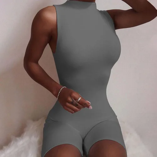 Vista 2 de LuFeng Enterizo largo sexy sin mangas con cremallera para mujer, para fiesta