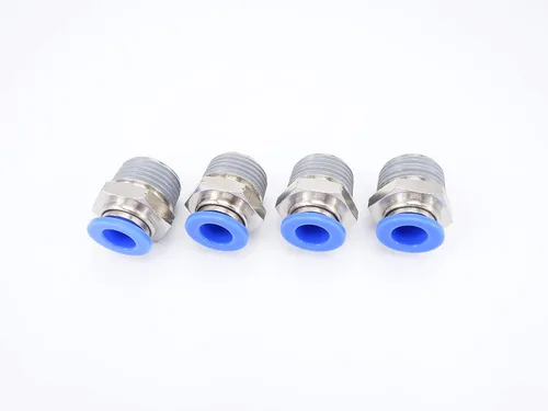 Vista 15 de Conexión de conexión de 1/2" OD x 1/2" macho NPT rosca, línea de agua recta macho neumática, conectores de empuje rápido (paquete de 4)