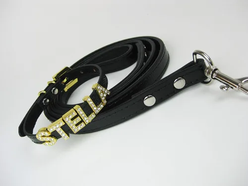 Vista 4 de Collar de perro extra pequeño personalizado Collar delgado para perro Oro Luxe para Chihuahua, Yorkie, Minion, Shih Tzu o raza de juguete
