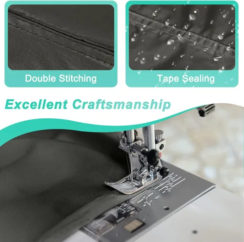 Vista 5 de ABCCANOPY Funda para silla de patio, apilable, impermeable, para exteriores, duradera, resistente a los rayos UV, de poliéster, funda para muebles