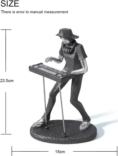 Vista 2 de HAUCOZE Estatua de músico, estatua musical, regalo, decoración del hogar, centro de mesa, escultura para piano estudio, dormitorio, poliresina, 10