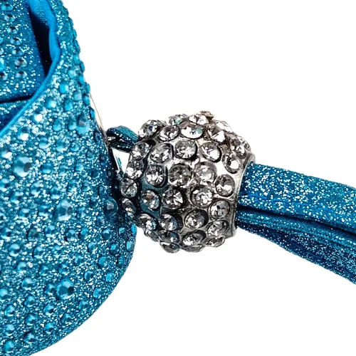 Vista 5 de Bolso de noche único con diamantes de imitación para mujer, bolso de mano triangular