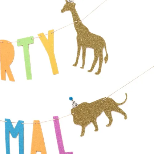 Vista 7 de WAOUH Cartel de cumpleaños de animales para fiestas, decoración de fiesta de zoológico y circo para baby showers, accesorios de fotos brillantes