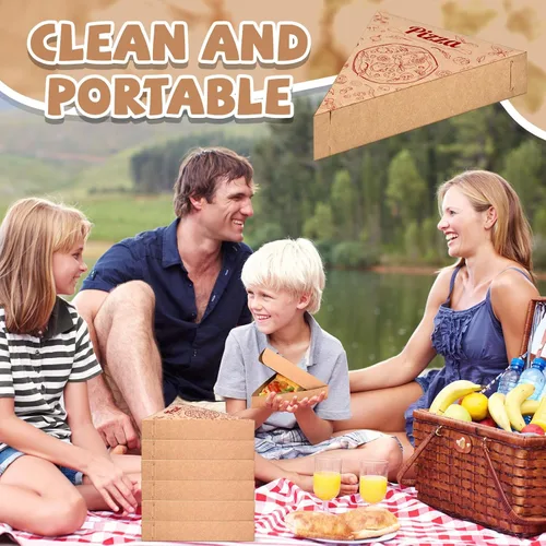 Vista 6 de Teenyyou 36 cajas de pizza desechables individuales para rebanadas de pizza de 9.65 x 7.28 x 1.77 pulgadas, soporte individual para suministros