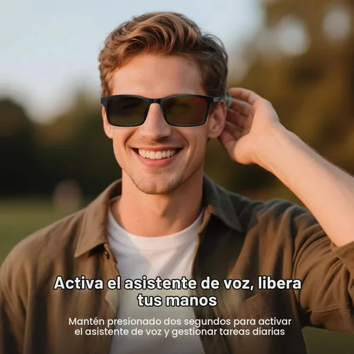 Vista 4 de Gafas Inteligentes para Hombres y Mujeres, IPX5 Impermeable & Asistente de Voz, Gafas de Audio con Lentes Polarizadas Extra & Altavoz de Oreja