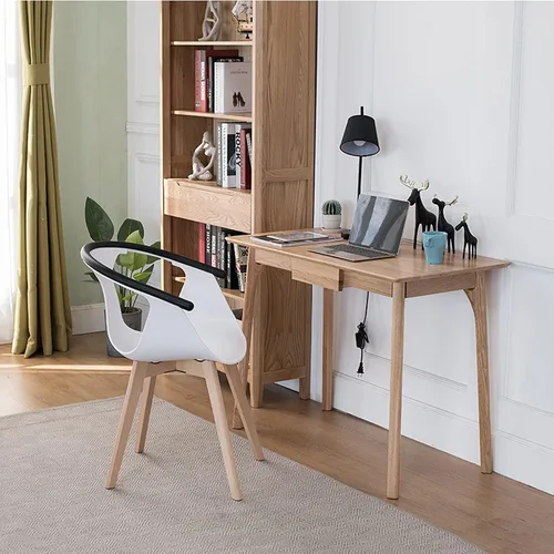 Vista 7 de TOMYEUS Escritorio de PC de 2.6 ft, 3.3 ft, 3.9 ft, escritorio de madera para el hogar, PC, portátil, escritorio de estudio simple con cajones