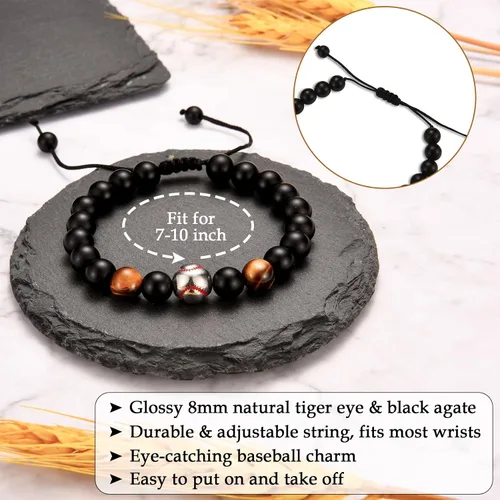Vista 3 de EPIRORA Regalos para adolescentes, pulseras de fútbol, baloncesto, béisbol, fútbol americano, regalos de cumpleaños para hijo, nieto, hermano