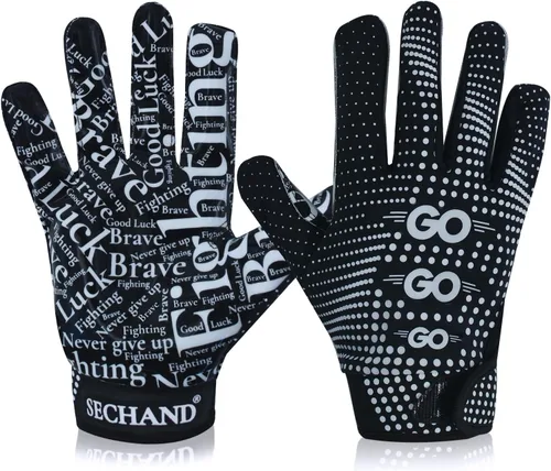 Vista 10 de Guantes de fútbol para niños jóvenes, guantes receptores transpirables antideslizantes para adolescentes, entrenamiento escolar